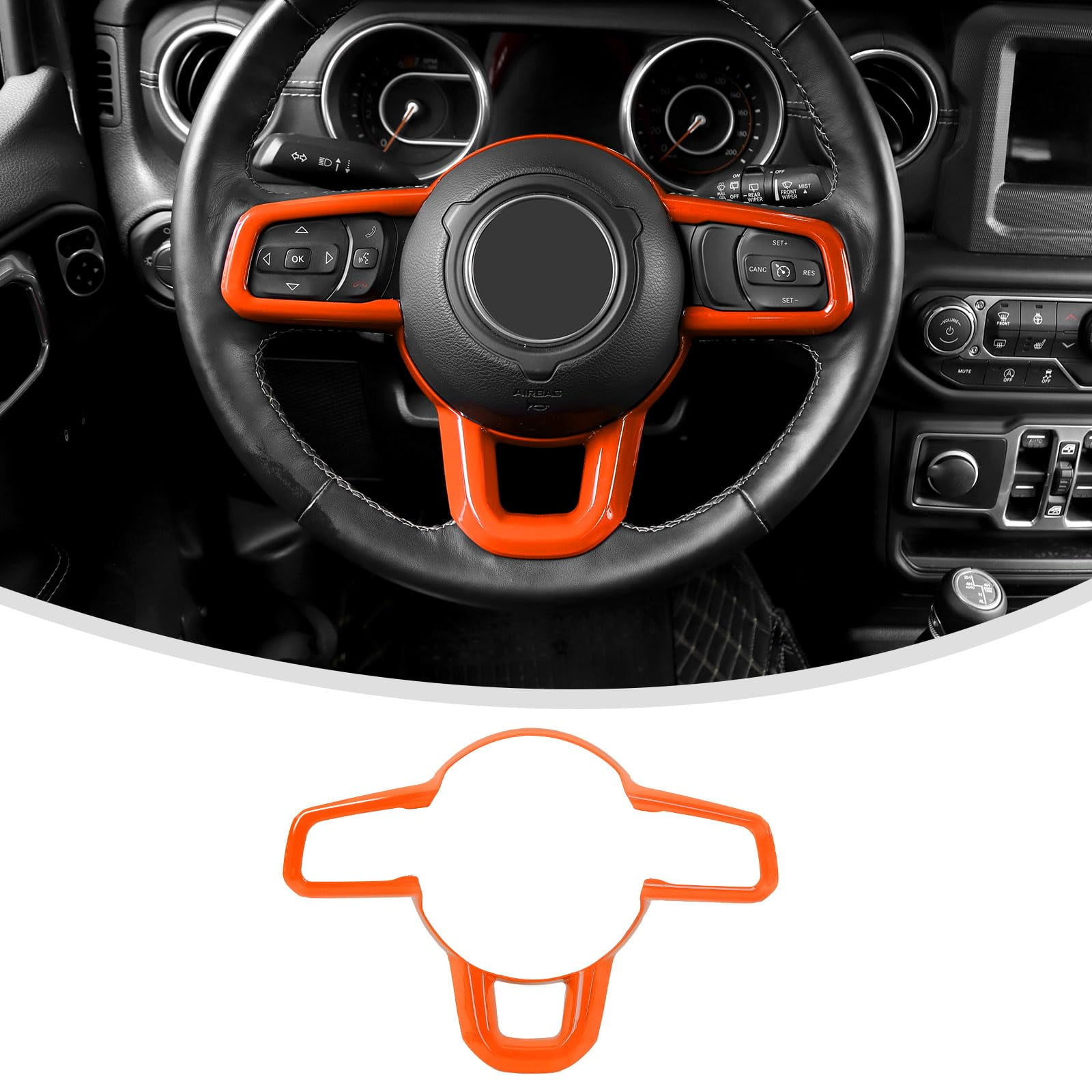 Linskip Pink Steering Wheel Trim Kit For Dodge Journey, Charger, Challenger, Durango, Dart - 3-Piece ABS Plastic Interior Accessories