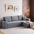 thumbnail image 1 of Linsy Home 110" 4-in-1 Convertible Sectional Cloud Couch for Living Room, Modular Sleeper Sofa Bed with 2 Pillows, No Assembly Required, Grey, 1 of 10