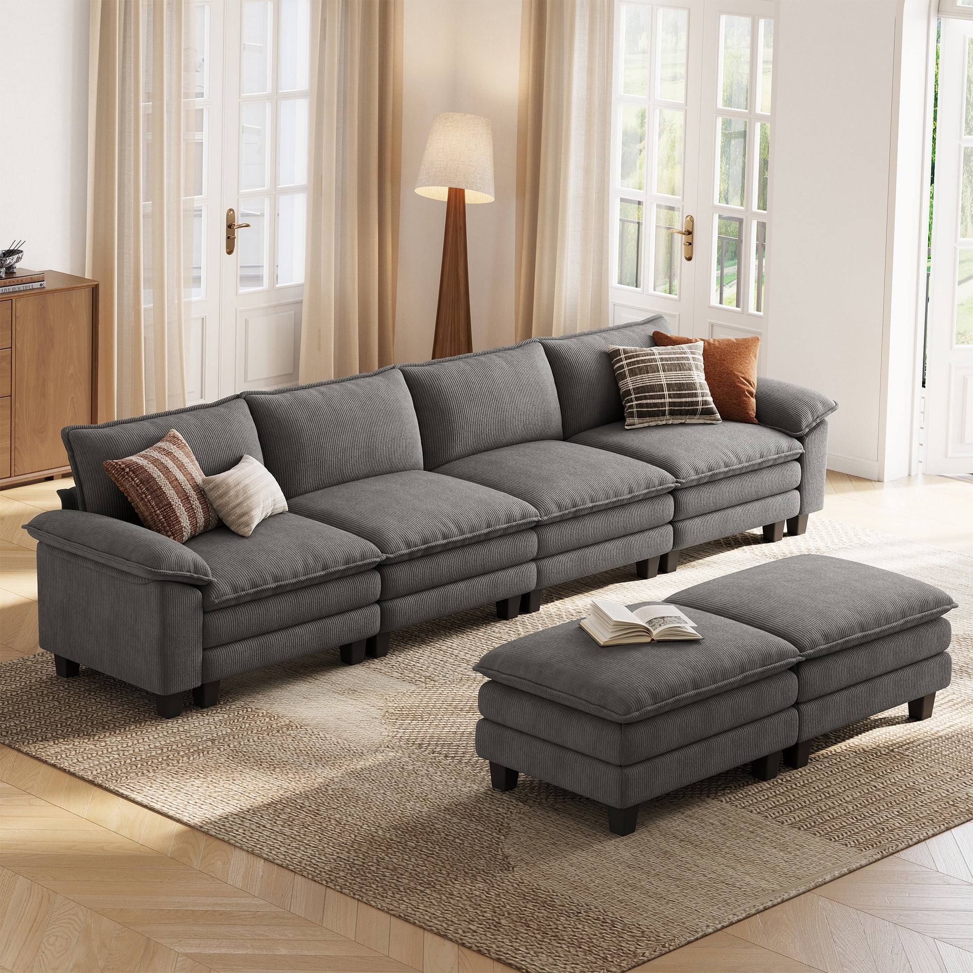 LINSY HOME 157" Oversized Modular Sectional Sofa with 2 Movable ...