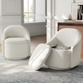thumbnail image 1 of Linsy Home 360° Swivel Accent Chair Set of 2 with Hidden Storage, Modern Upholstered Barrel Chair for Living Room, Beige, 1 of 11