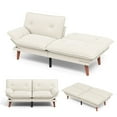thumbnail image 1 of Linsy Home 70" W Chenille Convertible Futon Sofa Bed with Adjustable Armrests, Beige, 1 of 12