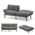 thumbnail image 1 of Linsy Home 70" W Chenille Convertible Futon Sofa Bed with Adjustable Armrests, Grey, 1 of 12