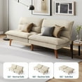 thumbnail image 1 of Linsy Home 71" W Corduroy Convertible Futon Sofa Bed, White, 1 of 10