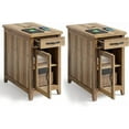 thumbnail image 1 of Linsy Home Farmhouse Nightstands for Bedroom Set of 2, End Tables with Usb Ports and Outlets, Brown, 1 of 8