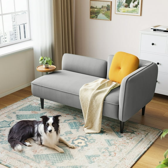 Linsy Home Loveseat Sofa Couch with Removable Side Table for Living Room, Bedroom, Apartment and Small Space, Easy Assembly, Gray