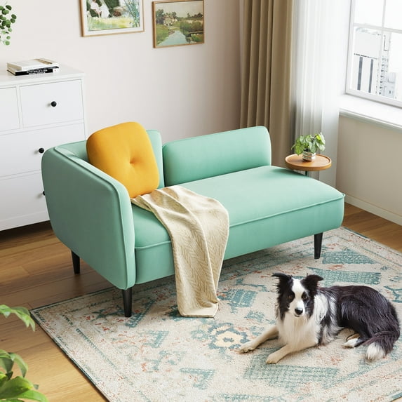 Linsy Home Loveseat Sofa Couch with Removable Side Table for Living Room, Bedroom, Apartment and Small Space, Easy Assembly, Teal