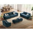 thumbnail image 1 of Linsy Home Oversized 5-Piece Sofa Set for Living Room, Comfy Corduroy Living Room Furniture Set Include Sectional Couch, Loveseat, Accent Chair and 2 Movable Ottomans, Blue, 1 of 11