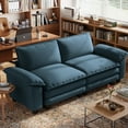 thumbnail image 1 of Linsy Home Oversized Corduroy 90" W Loveseat Sofa Couch for Living Room, Bedroom, Apartment and Office, Blue, 1 of 7