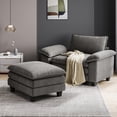 thumbnail image 1 of Linsy Home Oversized Corduroy Accent Armchair with Ottoman for Bedroom Living Reading Room Office, Grey, 1 of 7
