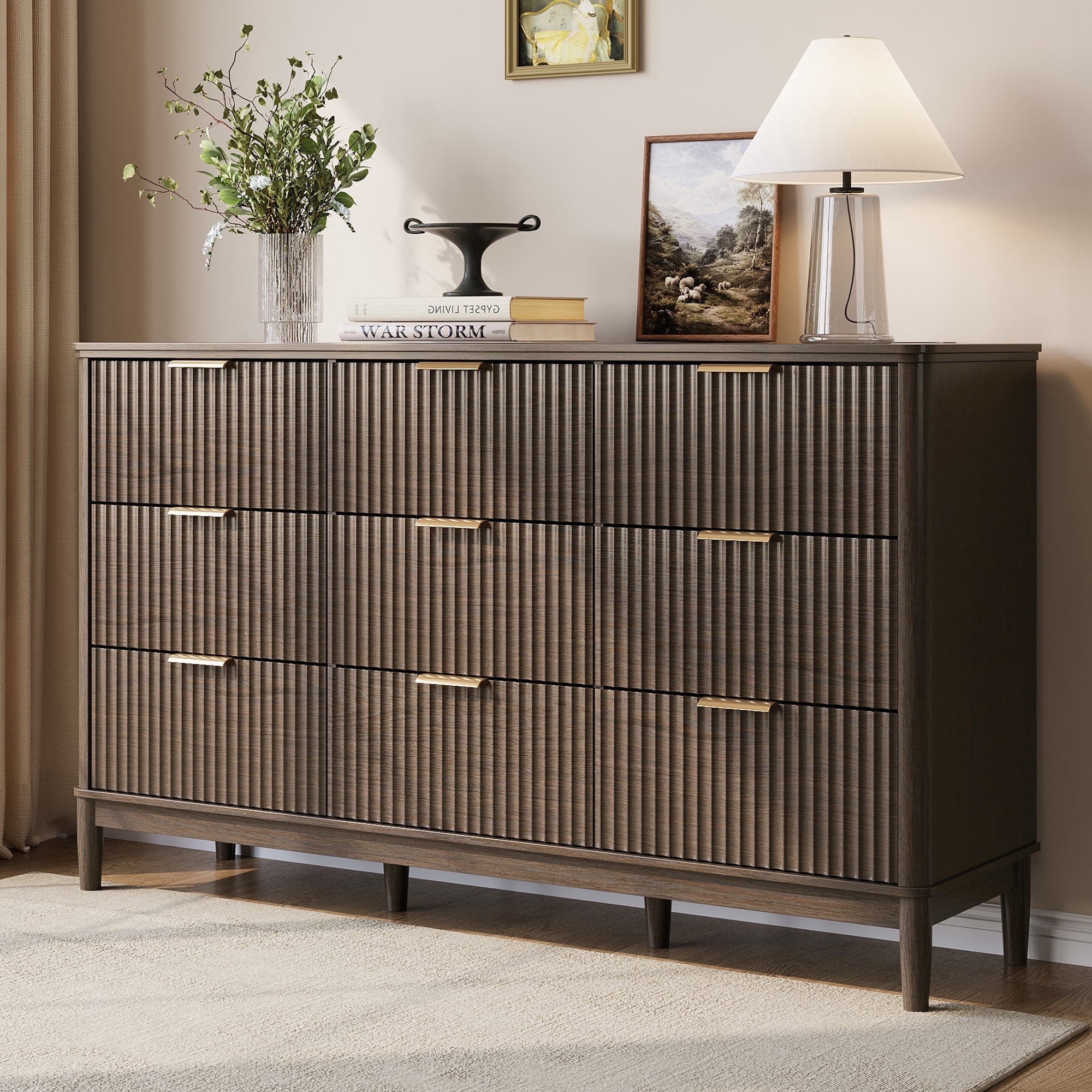 dresser for bedroom dark brown Porter - Rustic Brown
