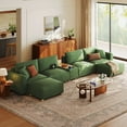 thumbnail image 1 of Linsy Home Oversized Modular Cloud Sectional Sofa, 183" 6 Seat U-Shaped Couches and Sofas with Versatile Console, Green, 1 of 13