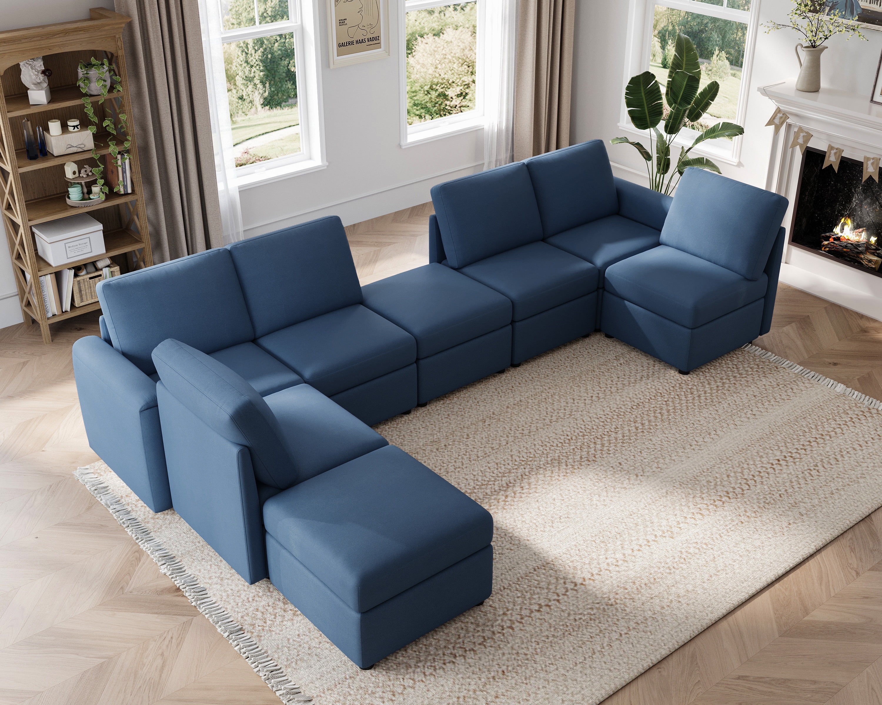 Oversized blue sectional deals