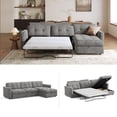 thumbnail image 1 of Linsy Home Oversized Sectional Sleeper Sofa with Storage, 118" Pull Out Sofa Couch Bed with 3.2" Memory Foam Mattress&Adjustable Armrest, Grey, 1 of 8