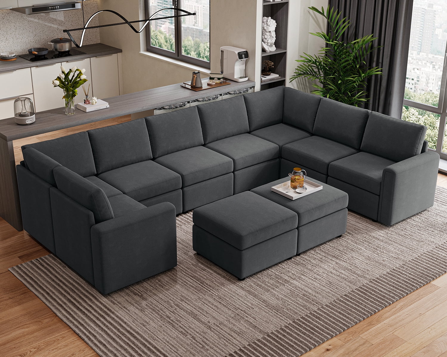 Linsy Home Large Durable Living Room Modular Couch