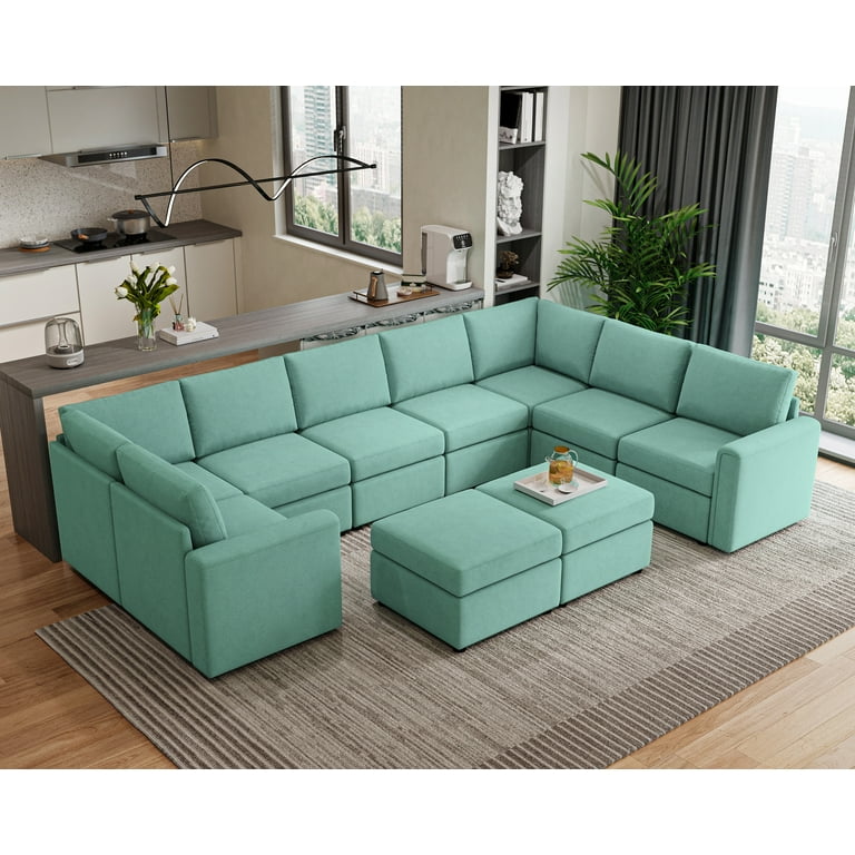 Turquoise sectional sofa with chaise deals
