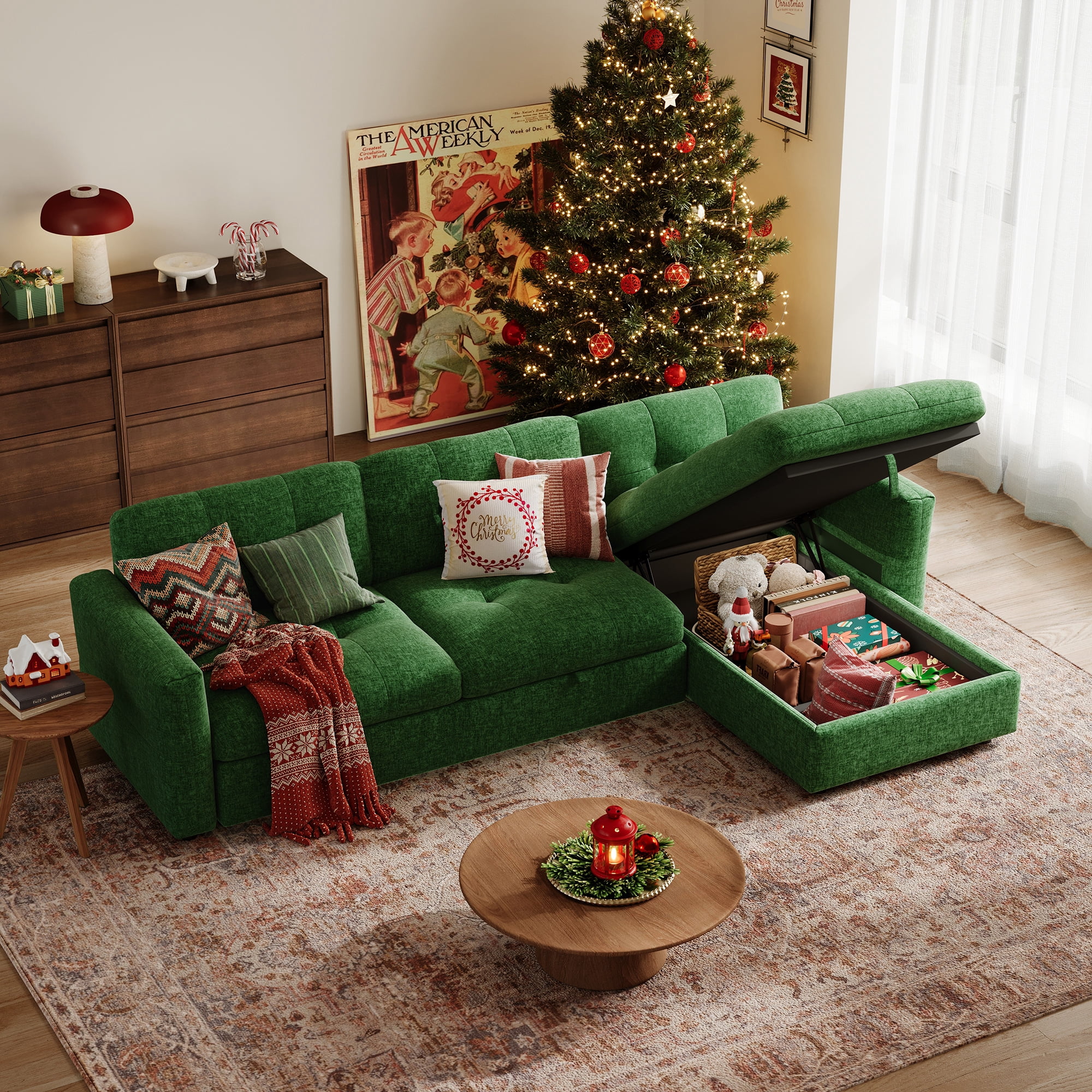 Linsy Home Oversized Modular Sectional Sofa with Storage, 118" 4 Seat L ...