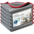 thumbnail image 1 of Lint Free Carbon Microfiber Cleaning Cloth Glass Window Polishing Streak Free Miracle Easy Clean Rag Reusable for Mirror Kitchen Dish Auto Detailing, Pack of 6, 12"x12", 1 of 12