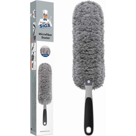 Lint Free Microfiber Duster, Washable Duster for Household Cleaning Gray