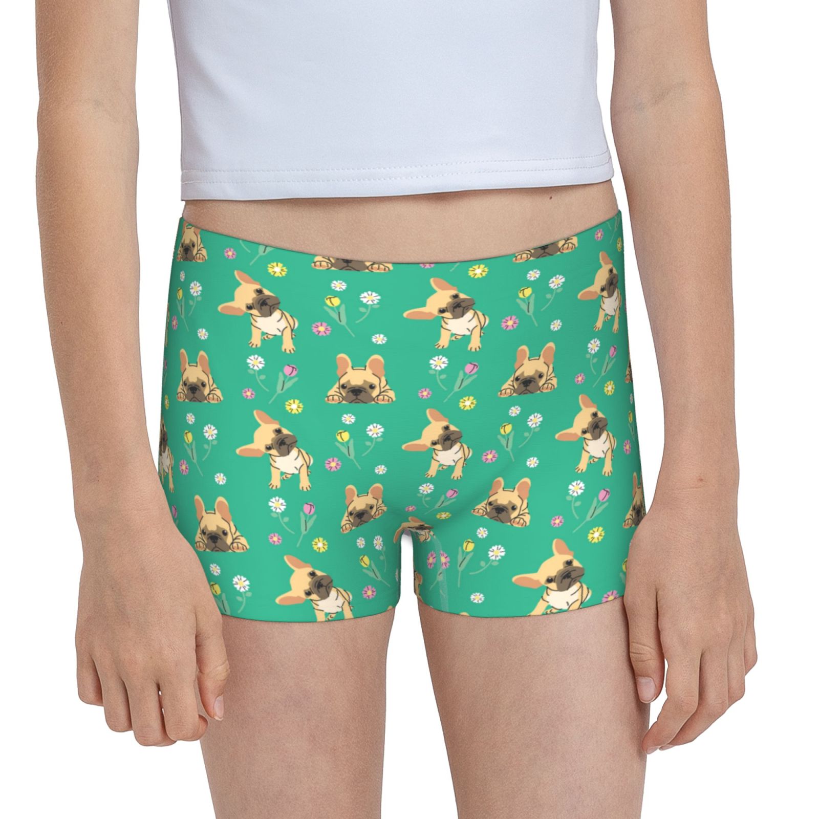 Easygdp Bulldog Puppy Flower Girls Hipster Cotton Underwear Little