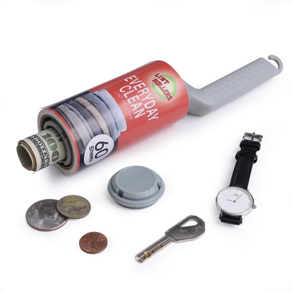 MyMealivos Lint Roller Diversion Safe with Hidden Storage Hide Valuables, Secret Hidden Safe Keep Your Money, Keys, and Jewelry- Red