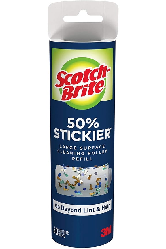 Scotch-Brite Lint Roller Refill - Reusable - 60 Sheets, 8 Inch