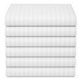 thumbnail image 1 of Linteum Full White Striped Cotton Blended Flat Sheet 84x120 Inches, 250 Thread Count (6), 1 of 8