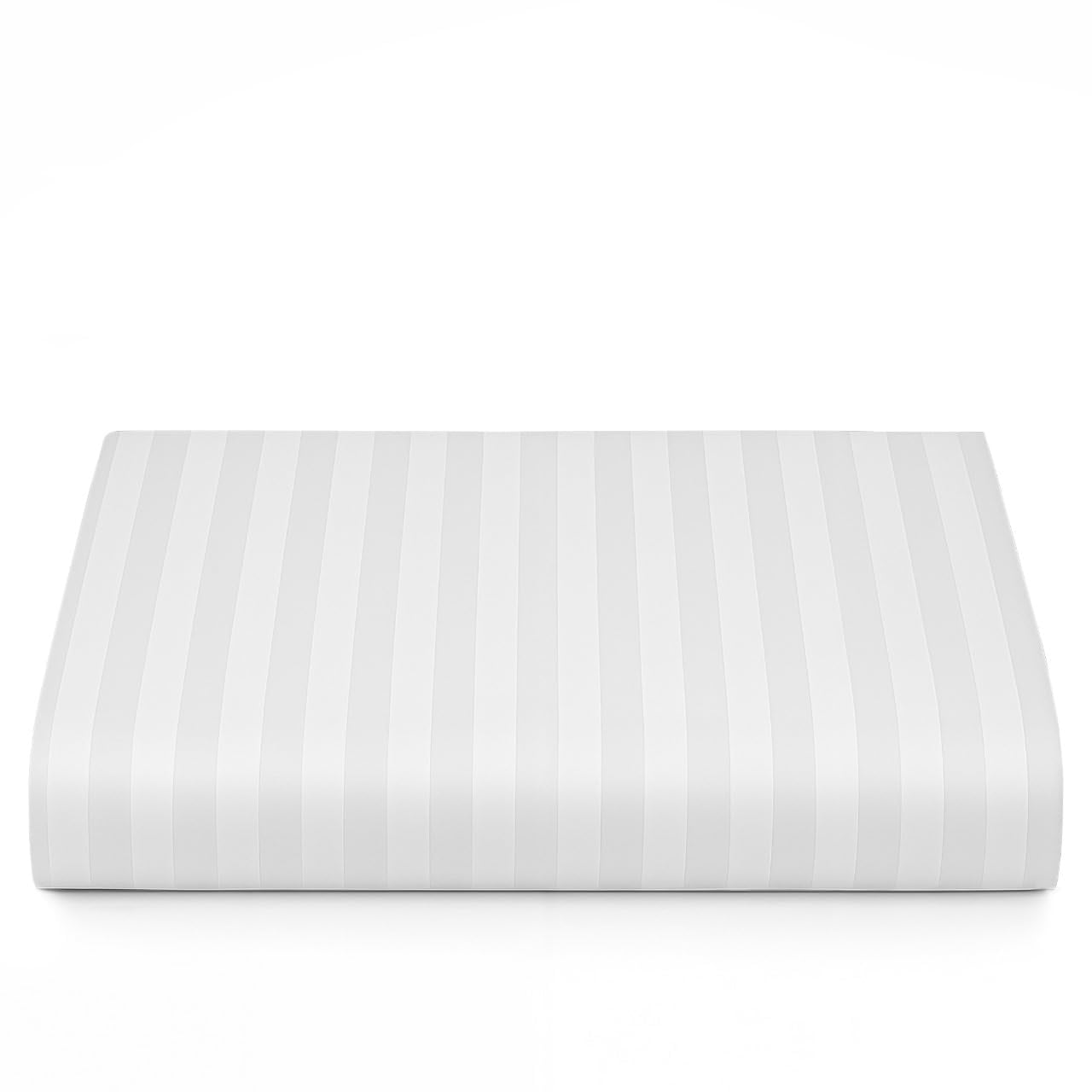 Linteum Queen White Striped Cotton Blended Fitted Sheet 60x80x16 in ...
