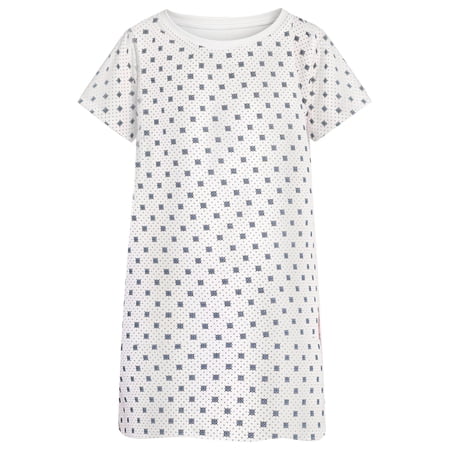 Linteum Textile 1 Pack Hospital Patient Gown White & Blue Snowflake, One Size Fits All