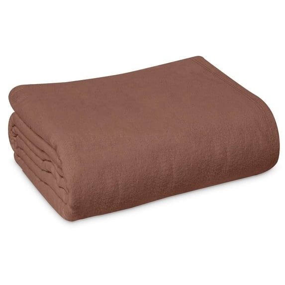 Linteum Textile 100% Cotton 70x90 in Hospital Bath Blanket, 1.75 lb. Chocolate