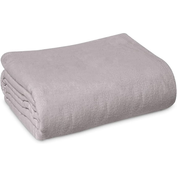 Linteum Textile 100% Cotton 90x90 in Hospital Bath Blanket, 2.25lb. Taupe