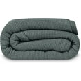 thumbnail image 1 of Linteum Textile 100% Cotton Leno Weave Blanket (Charcoal Grey, Queen) 90x90 Inches, 1 of 8