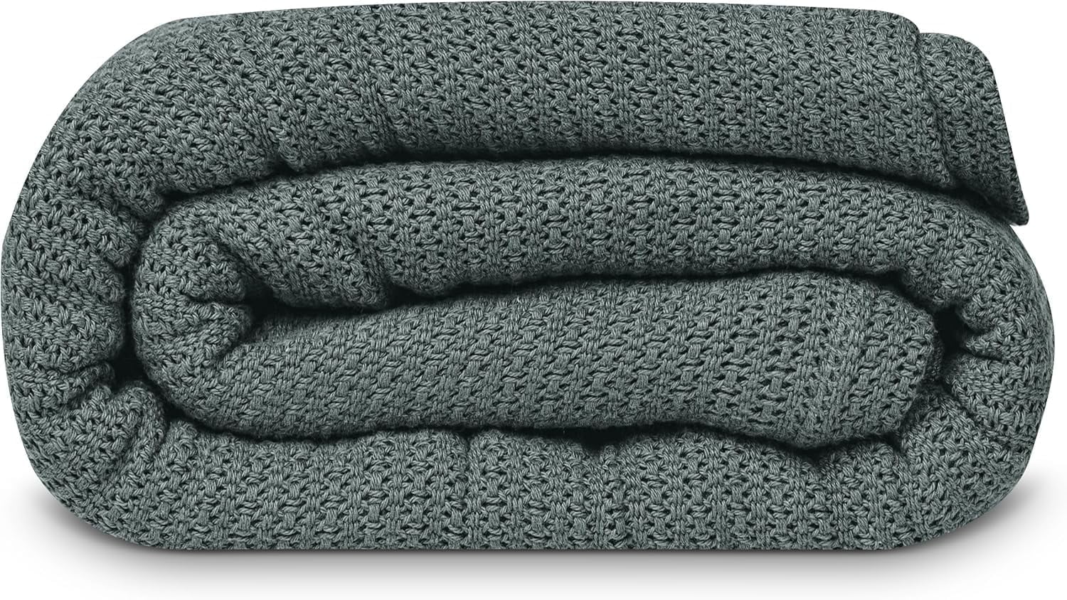 Linteum Textile 100% Cotton Leno Weave Blanket (Charcoal Grey, Twin) 66x90 Inches