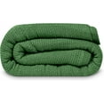 thumbnail image 1 of Linteum Textile 100% Cotton Leno Weave Blanket (Hunter Green, Queen) 90x90 Inches, 1 of 8