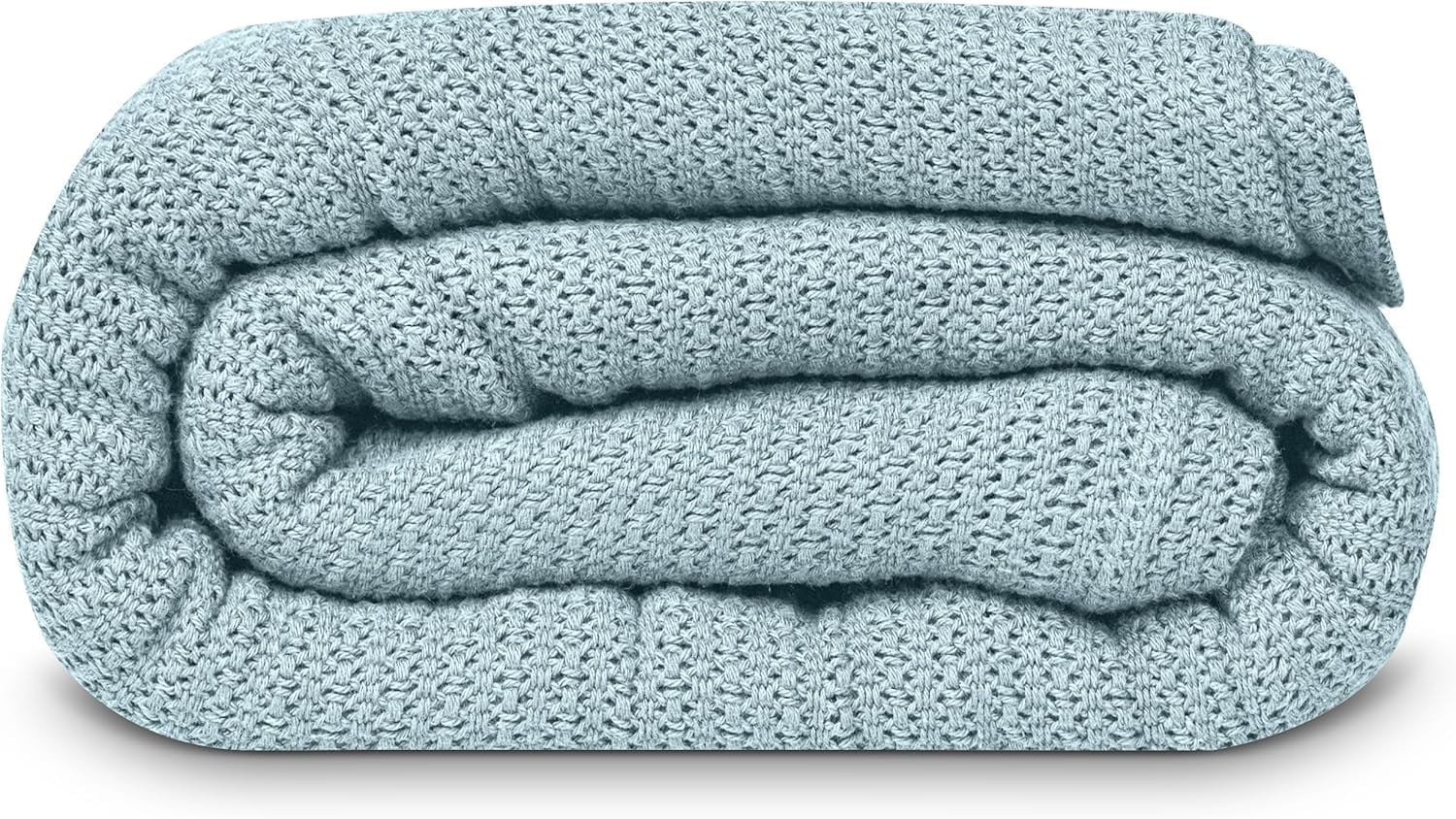 Linteum Textile 100% Cotton Leno Weave Blanket (Ice Grey, Queen) 90x90 Inches