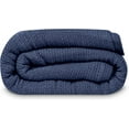 thumbnail image 1 of Linteum Textile 100% Cotton Leno Weave Blanket (Navy Blue, Queen) 90x90 Inches, 1 of 8