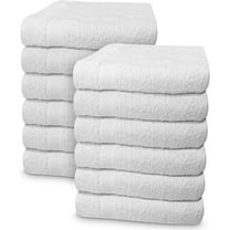 Linteum Textile 100% Cotton Premium Hand Towels 16x27 Inches [Pack of 24] White