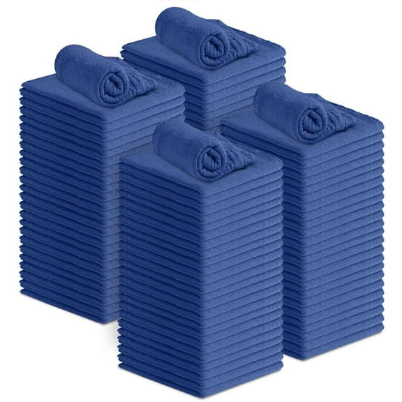 Linteum Textile 100% Cotton Shop Towels - Absorbent Shop Rags (100-Pack, 12x14 In., Blue)