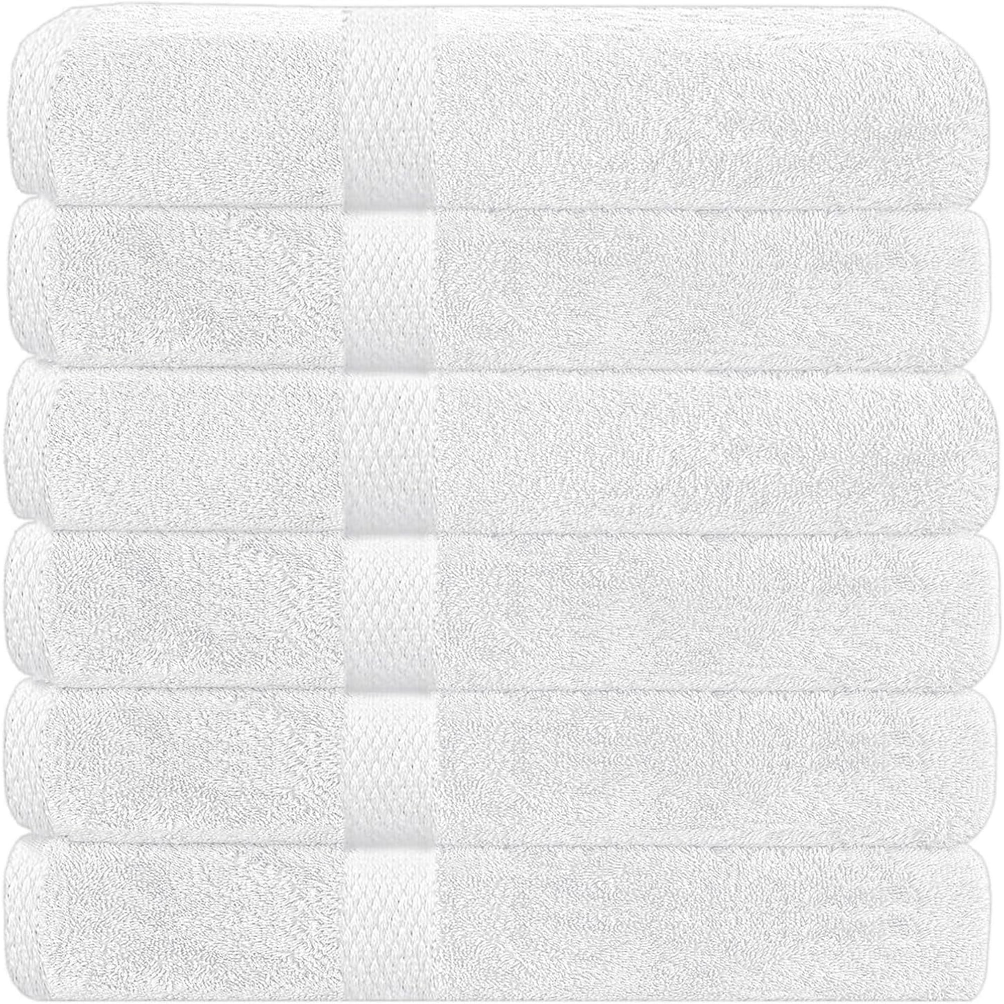 Linteum Textile 100% Ring Spun Cotton Medium Bath Towels White - 24x48 inches - 12 Pack