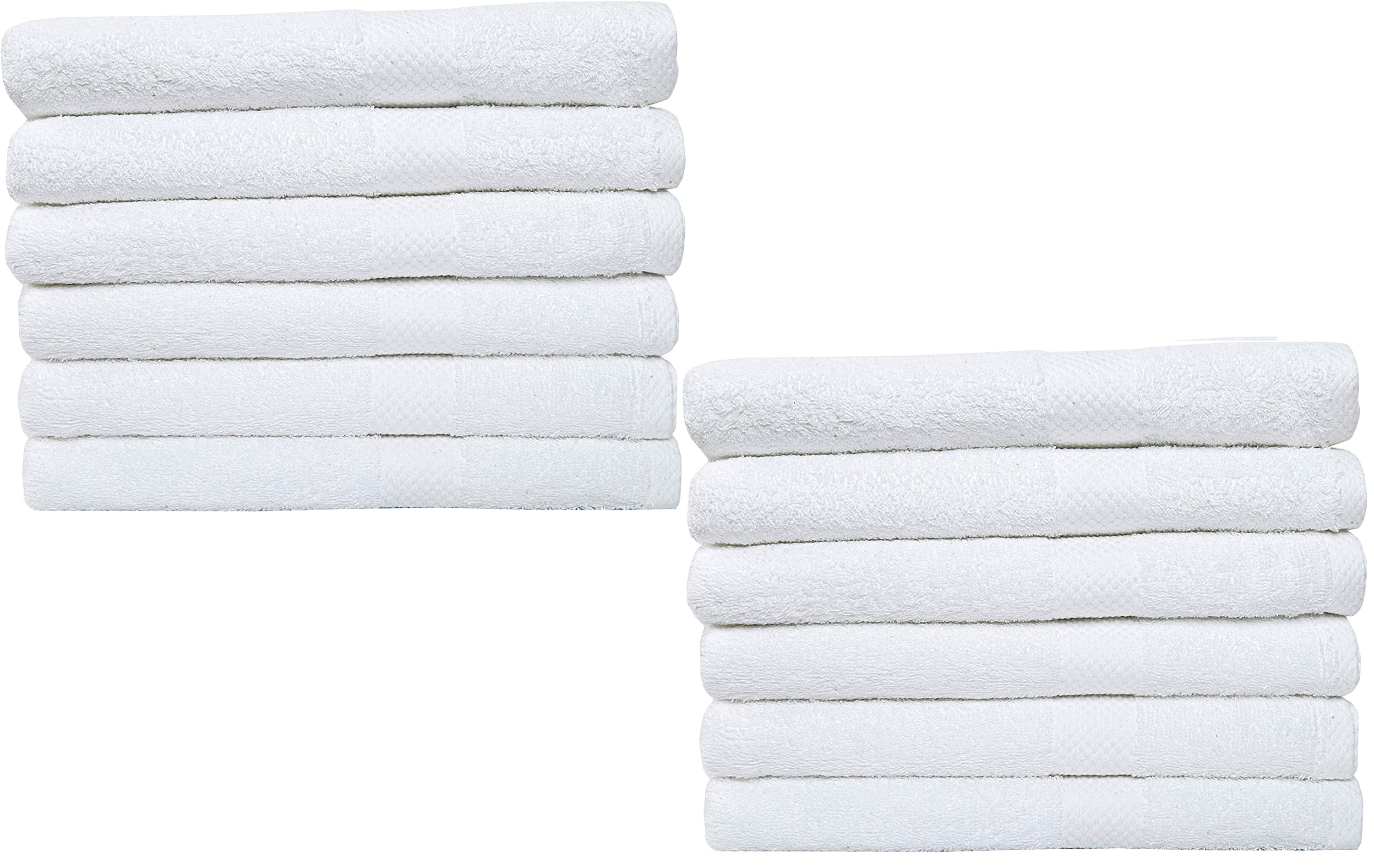 Linteum Textile 100% Soft Cotton household Premium Bath Towels (12-Pack, 24x50 in, White)