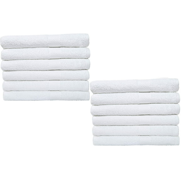 Linteum Textile 100% Soft Cotton household Premium Bath Towels (12-Pack, 24x50 in, White)