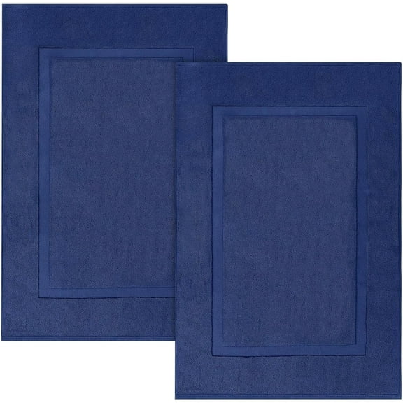 Linteum Textile (12-Pack, 21x30 in., Blue) 100% Cotton Bath Mats [Not a Bathroom Rug]
