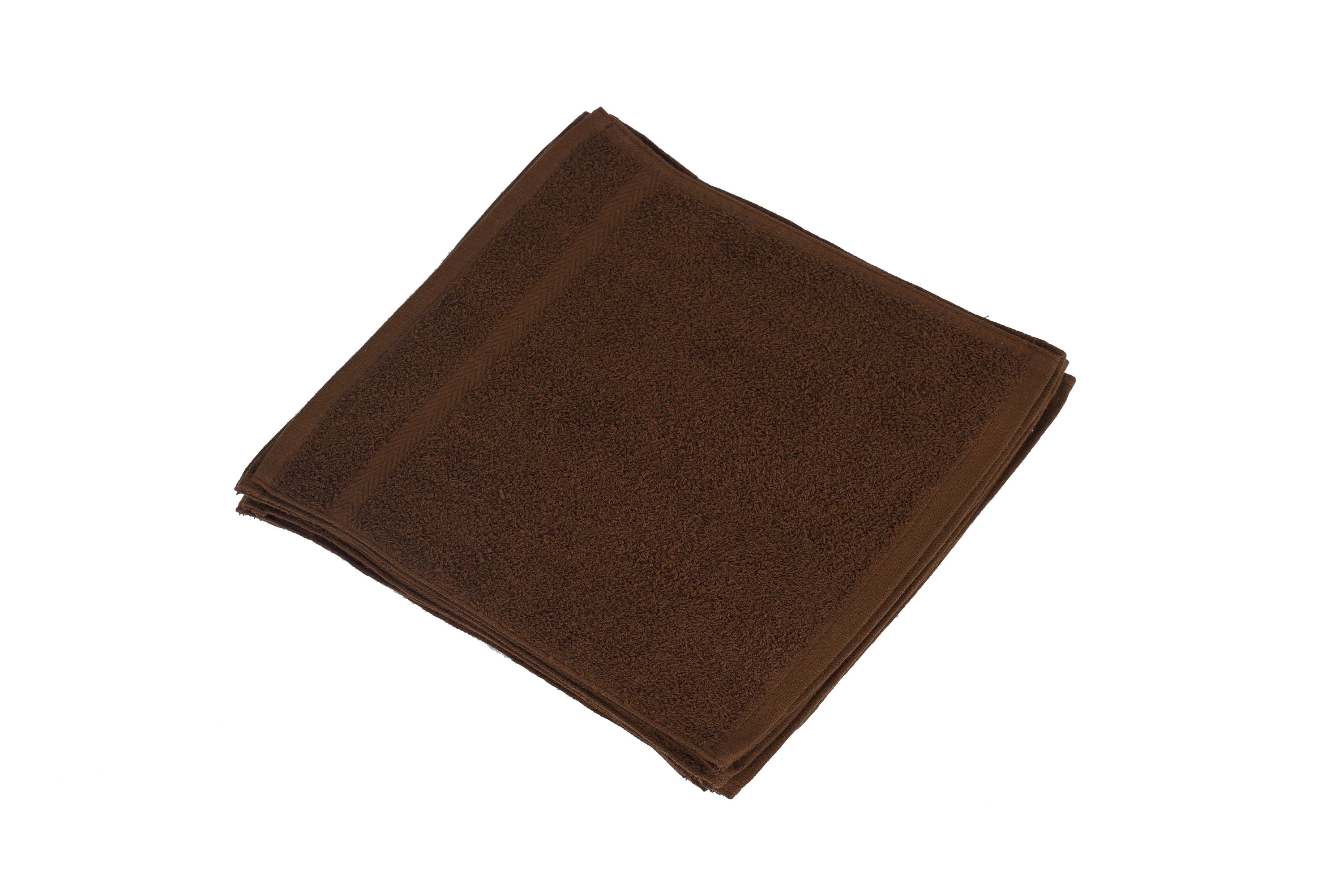 Linteum Textile Face Towel Set, 13x13 Inch, 100% Soft Cotton, 16 Single Ring Spun Washcloths, Absorbent & Durable Face Towel for Household, Spa, Gym and Hotels - 12 Pack (Chocolate)