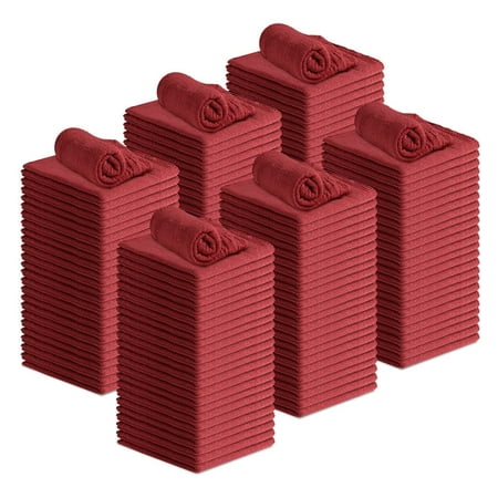 Linteum Textile 100% Cotton Shop Towels - Absorbent Shop Rags (150-Pack, 12x14 In., Red)