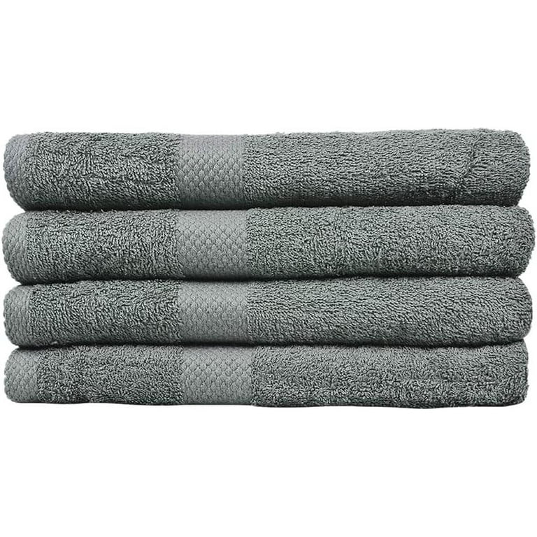 Linteum Textile Supply 4 Pack Premium Bath Towels Set 27x54 Inches 100 Ring Spun Cotton Bathroom Towels Quick Dry Highly Absorbent Large Towels for Daily Use Home Spa Hotels Pool Charcoal Grey
