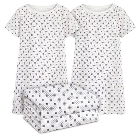 Linteum Textile 4 Pack Hospital Patient Gown White & Blue Snowflake, One Size Fits All