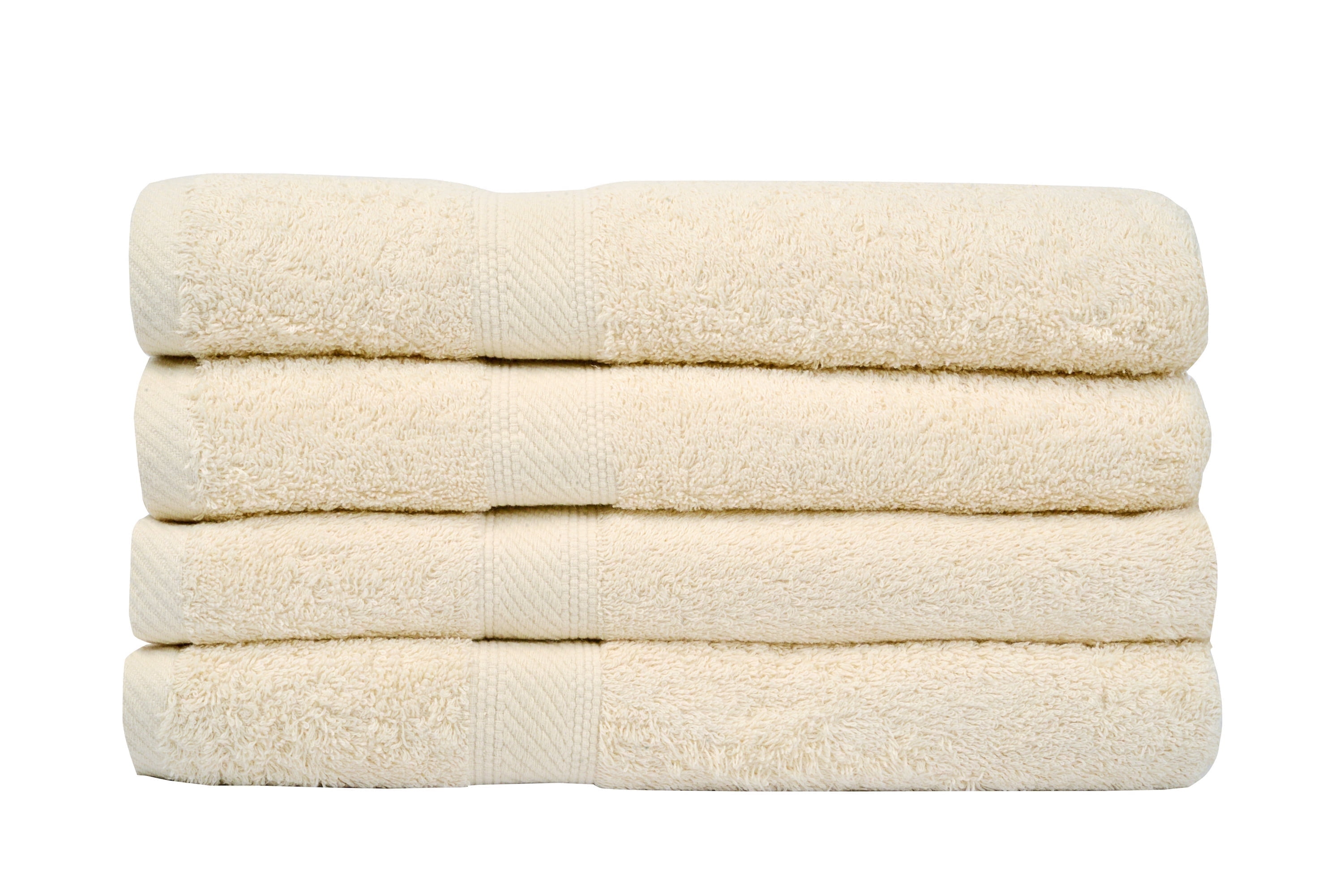 Linteum Textile 4 Pack Premium Bath Towels 27x54 Inches 100% Ring Spun Cotton (Beige)