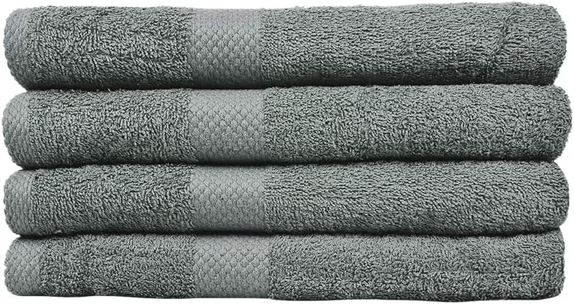 Linteum Textile 4 Pack Premium Bath Towels 27x54 Inches 100% Ring Spun Cotton (Charcoal Grey)