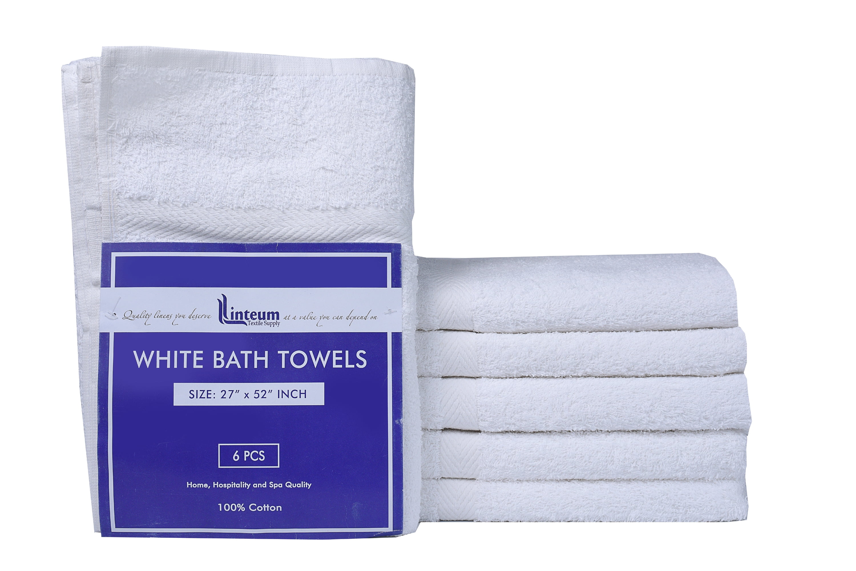 SOFT TEXTILES BATH TOWEL 6 PACK 100% COTTON RING SPUN BATH TOWELS