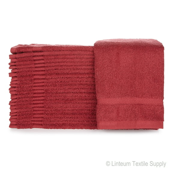 Linteum Textile Burgundy 12 Pack Luxury Hand Towel - 16x27 Inches, Premium 100% Cotton, Ultra-Soft and Highly Absorbent Towels for Bathrooms, Gyms, Showers, Hotels, and Spas