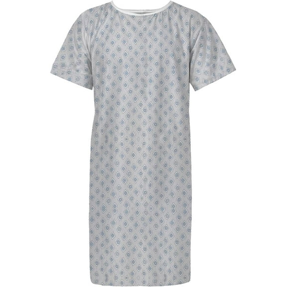 Linteum Textile Cotton Blend Hospital Patient Gown with Back Tie, Fits up to 2XL (1 Pack)